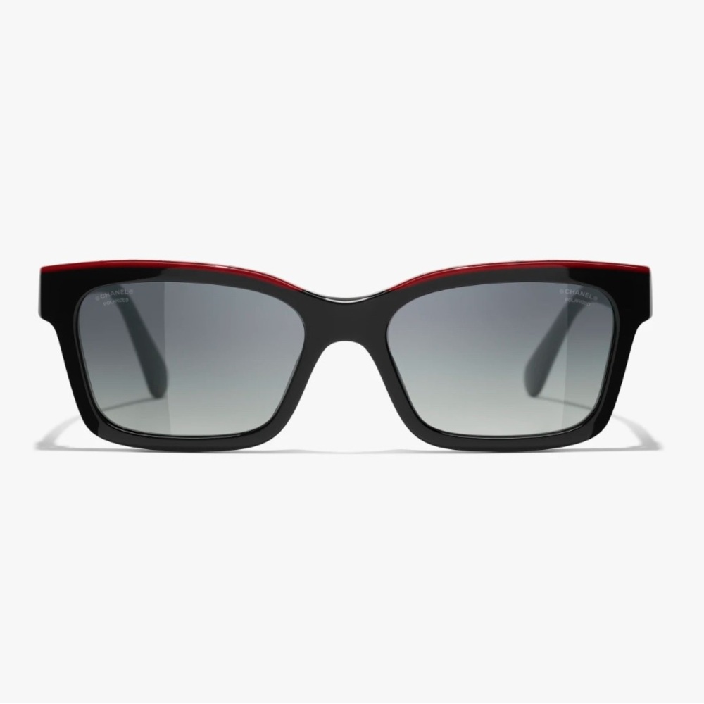 Chanel Black and Red Women's Sunglasses